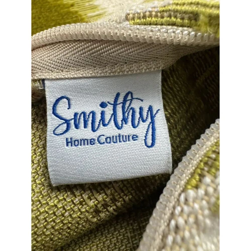 Chartreuse Velvet Throw Pillow Cover Set 2/Pair Green Cream Smithy Home Couture